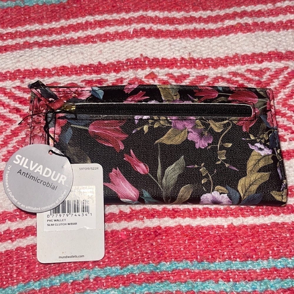 Mundi Slim Clutch Wallet Midnight Garden Fl - Picture 4 of 8